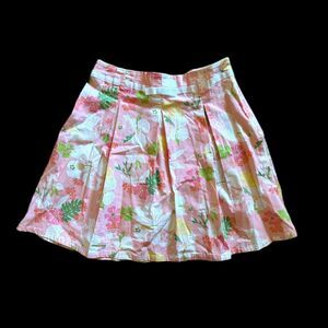 Cherokee Tropical Floral Light Pink Pleated Skirt size Girls XL 14/16 Boho Style